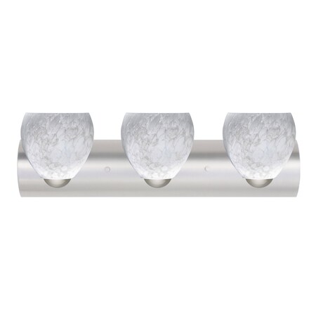 Besa Lighting Bolla Vanity, Carrera, Satin Nickel Finish, 3x60W Incandescent 3WZ-412219-SN